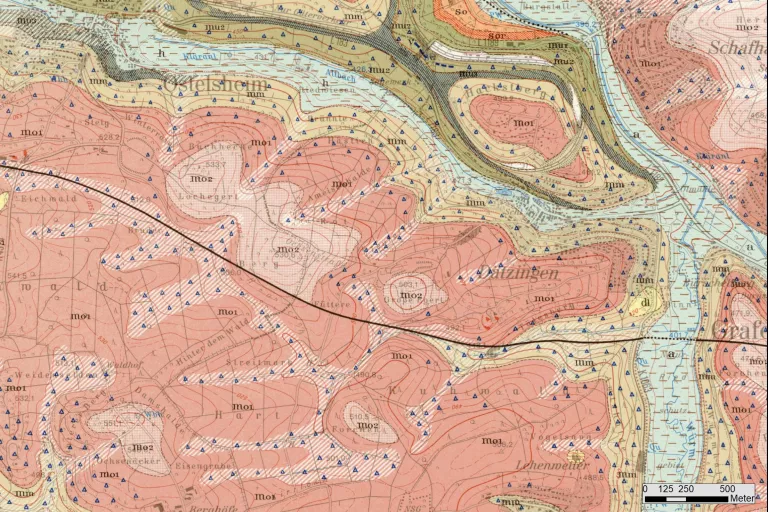 Ausschnitt aus einer geologischen Karte