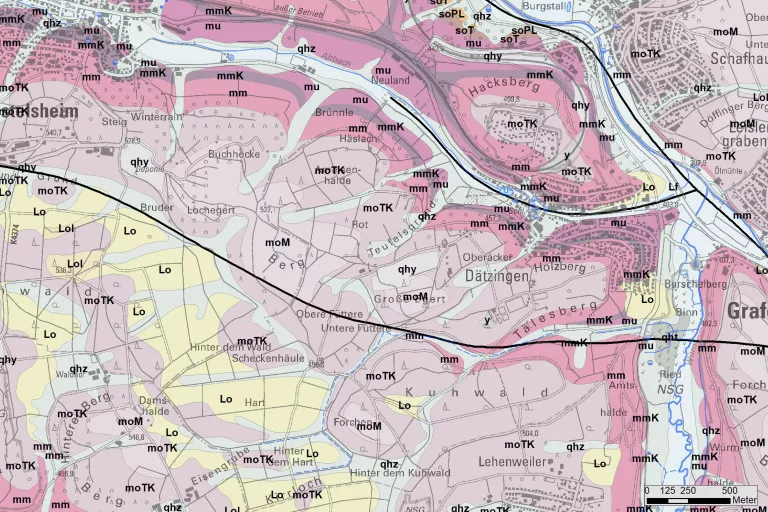 Ausschnitt aus einer geologischen Karte